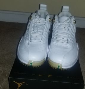 Nike Air Jordan 12 Low Golf 'Masters' White Metallic Gold Men's 7.5 DM0106-117